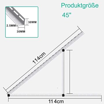 2 Paar Solarpanel Halterung 45 zoll, Universal Solarmodul Halterung Flachdach für Solarpanel 100W-600W mit eintsellbarem Neigungswinkel,Solarpanel Befestigung, eigbare Halterungen 1140MM - 2