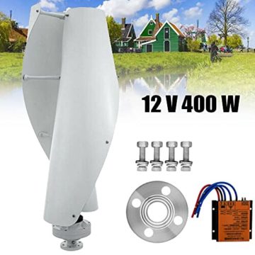 400W Windkraftanlage 12V Vertikal Dreiphasige Windkraft Windturbine Windturbinengenerator Helix Maglev Windgenerator Wind Turbine Generator Heimgebrauch Windräder mit Laderegler - 2