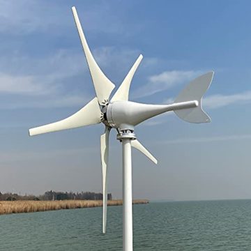 600W Windturbine mit 5 Flügeln 12V 24V 48V Windkraftanlage mit MPPT Regler geräuscharm Windgenerator für Zuhause (12V mit Controller) - 5