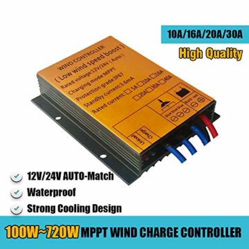 600W Windturbine mit 5 Flügeln 12V 24V 48V Windkraftanlage mit MPPT Regler geräuscharm Windgenerator für Zuhause (12V mit Controller) - 8