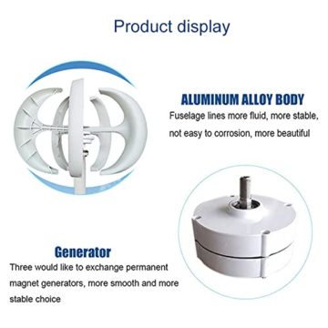 800W 1000W Windkraftanlage Vertikal 12V / 24V Windgenerator Windturbine Mit Controller Windkraft Für Zu Hause,Weiß,800W 12V - 3