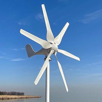 800W Windkraftanlage 12V 24V 48V Windturbine mit 6 Flügeln und kostenlosem MPPT Controller horizontaler Windgenerator für Zuhause (24V mit Controller) - 3
