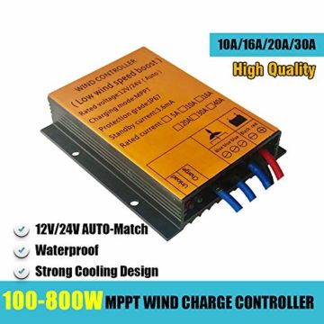 800W Windkraftanlage 12V 24V 48V Windturbine mit 6 Flügeln und kostenlosem MPPT Controller horizontaler Windgenerator für Zuhause (12V mit Controller) - 7