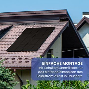 820W / 600W Balkonkraftwerk komplett Set 2 x 410w Solarmodule Steckerfertig Mini-PV Photovoltaik der Marke AUSTA einem Wechselrichter Deye SUN600G3-EU-230 mit Wifi funktion inkl. aller Kabel, schwarz - 6