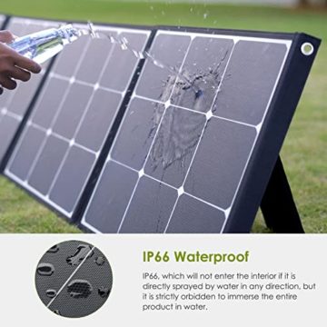 ALLPOWERS 200W Faltbares Solarpanel Monokristalline Solarmodule Tragbares Solarpanel Solarladegerät mit MC-4 Ausgang + Montagehalterung für Outdoor Solargenerator Camping und Garten Wohnmobil - 3