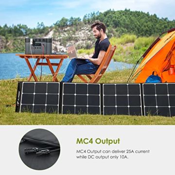 ALLPOWERS 200W Faltbares Solarpanel Monokristalline Solarmodule Tragbares Solarpanel Solarladegerät mit MC-4 Ausgang + Montagehalterung für Outdoor Solargenerator Camping und Garten Wohnmobil - 4