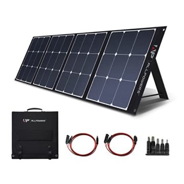 ALLPOWERS 200W Faltbares Solarpanel Monokristalline Solarmodule Tragbares Solarpanel Solarladegerät mit MC-4 Ausgang + Montagehalterung für Outdoor Solargenerator Camping und Garten Wohnmobil - 1