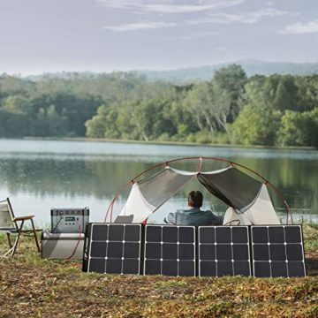 ALLPOWERS 200W Faltbares Solarpanel Monokristalline Solarmodule Tragbares Solarpanel Solarladegerät mit MC-4 Ausgang + Montagehalterung für Outdoor Solargenerator Camping und Garten Wohnmobil - 7