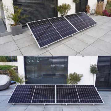 Balkonkraftwerk 600W Komplett-Set mit 2x380W (760W) Solarpanel + Montagesystem Aufständerung, 600 Watt Deye Mikrowechselrichter mit Wifi. Solaranlage für Steckdose (5m Schukostecker) - 3