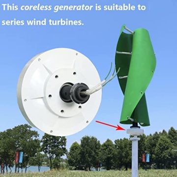 CHGGE 3000 W Tragbarer Windgenerator Für Camping, Motor-Kit Windmühlen-Energieladeturbine Solarwindsystem Für Familiencamping,48v - 4