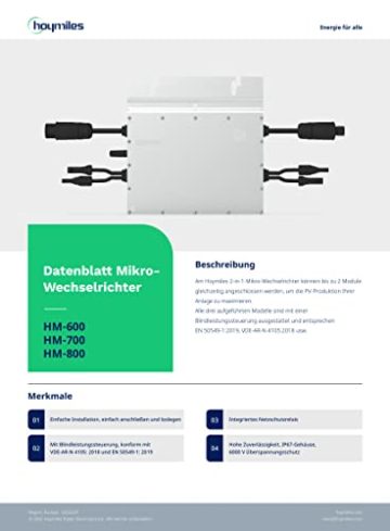 Eckert NewEngergy Balkonkraftwerk 600/740 W Mini-PV-Anlage Plug & Play Lösung Solar Photovoltaikanlage Solarmodul Steckfertig Komplettset - 2