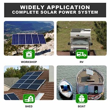 ECO-WORTHY 2 kW·h Solarsystem 480W 24V mit Wechselrichter und Batterie netzunabhängig für Wohnmobil: 4 Stücke 120W Solarmodul + 60A Laderegler + 2 Stücke 50Ah Lithiumbatterie + 1500W Wechselrichter - 8