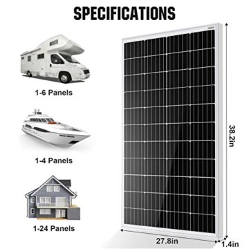 ECO-WORTHY 2 kW·h/Tag Solarmodul System mit All in One Wechselrichter 480 Watt 24 Volt Solarpanel Kit für netzunabhängige: 4 Stücke 120W Solarmodul + 1500W 24V Wechselrichter - 3