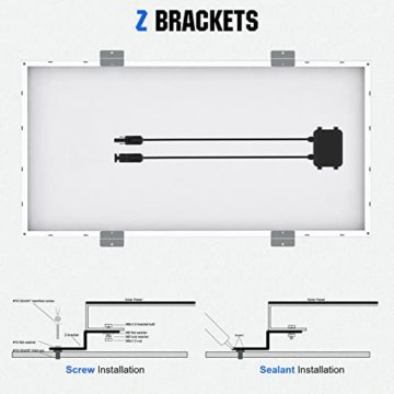 ECO-WORTHY 240 Watt Solarpanel kit Off-Grid System: 2 Stück 120W monokristalline Solarmodule mit 30A LCD Laderegler + Solarkabel + Montageklammern für Wohnmobil, Camping - 8