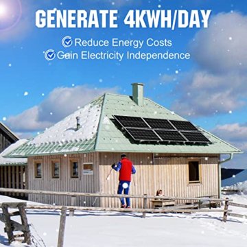 ECO-WORTHY 4 kW·h Solarsystem 1kW 24V mit Wechselrichter und Batterie Netzunabhängig für Wohnmobil: 6 * 170W Solarmodu + 2 * 100Ah Lithiumbatterie +3kW 24V-220V All-in-One-Maschine Invertersteuerung - 2
