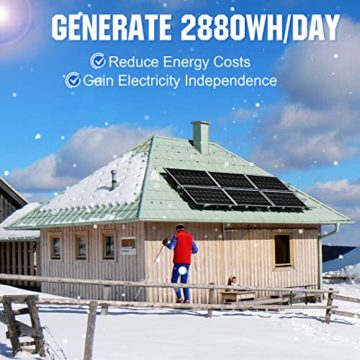 ECO-WORTHY 720W 24V Solarmodul System komplettes Kit für Wohnmobil/Haushalt: 6 * 120W Solarpanel + 1500W 24V All-in-One Solar Wechselrichter + 2 * 100Ah Lithiumbatterien - 2