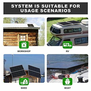 ECO-WORTHY 720W 24V Solarmodul System komplettes Kit für Wohnmobil/Haushalt: 6 * 120W Solarpanel + 1500W 24V All-in-One Solar Wechselrichter + 2 * 100Ah Lithiumbatterien - 7