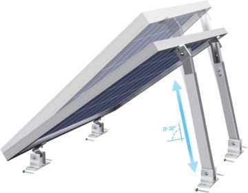 ERAMONG Solarmodul Halterung Kit, Aluminium Solarpanel Halterung, Aufständerung Solarmodul 15-30° Individuell Verstellbar Flachdach Befestigung für Wand, Boot, Wohnmobil, Balkon - 3