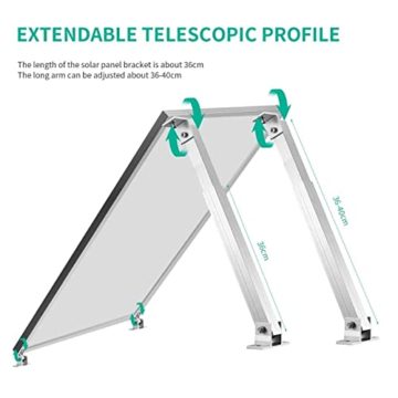 ERAMONG Solarmodul Halterung Kit, Aluminium Solarpanel Halterung, Aufständerung Solarmodul 15-30° Individuell Verstellbar Flachdach Befestigung für Wand, Boot, Wohnmobil, Balkon - 4