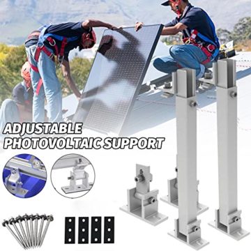 ERAMONG Solarmodul Halterung Kit, Aluminium Solarpanel Halterung, Aufständerung Solarmodul 15-30° Individuell Verstellbar Flachdach Befestigung für Wand, Boot, Wohnmobil, Balkon - 6