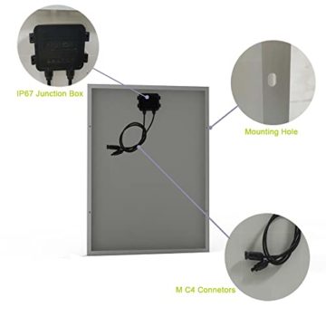 FEDAPURY 600w Balkonkraftwerk Komplettset Steckdose Solaranlage 320w 2 x 160 watt Photovoltaik Solarpanel 600 watt Mikrowechselrichter enehmigungsfrei - 4