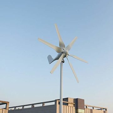 Genway 12V 24V 48V 800W Windgenerator Windkraftanlage Horizontaler Windturbine mit 6 Flügeln und kostenlosem MPPT Controller für Zuhause - 3