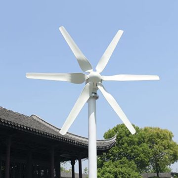 Genway 12V 24V 48V 800W Windgenerator Windkraftanlage Horizontaler Windturbine mit 6 Flügeln und kostenlosem MPPT Controller für Zuhause - 1