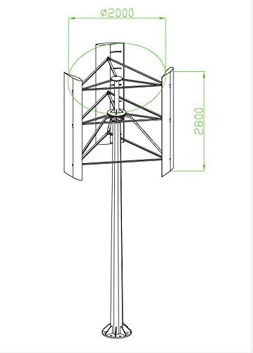 Genway 3000W Vertikale Achse Windkraftanlage Netzgekoppelten Windturbine 230 U/min 3-Phasen Generator 48V 96V 120V 220V Permanent Maglev Windräder Komplettset Windmill - 8