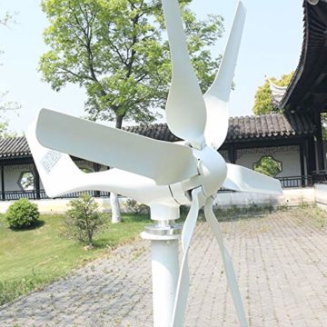Genway Windturbogenerator,800W Kleine Windkraftanlage Mit 6 Blättern Für Industrielle Energiegeräte Windmühle Power Kits 12V mit MPPT Laderegler - 6