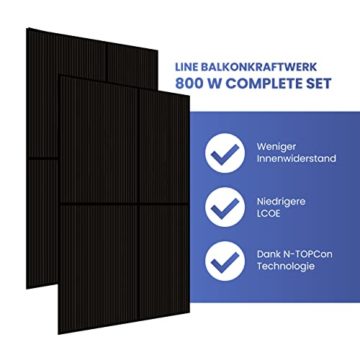 Komplettset Solar-PV 820WP Balkonkraftwerke steckfertig Balcony Power Station | Solar System – Mit 2x Austa 410W Modul und Deye Micro-Wechselrichter und zusätzlichen AC-Netzstecker - 4