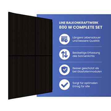 Komplettset Solar-PV 820WP Balkonkraftwerke steckfertig Balcony Power Station | Solar System – Mit 2x Austa 410W Modul und Deye Micro-Wechselrichter und zusätzlichen AC-Netzstecker - 6