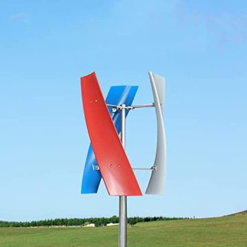 LENJKYYO Windgenerator Power-Turbine, 12V 400W Vertikal 3-Klinge mit Regler, Vertikale Windgenerator Windrad Windturbine Windkraftanlage mit Regler Wendel Windkraftanlage - 4