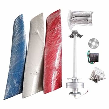LENJKYYO Windgenerator Power-Turbine, 12V 400W Vertikal 3-Klinge mit Regler, Vertikale Windgenerator Windrad Windturbine Windkraftanlage mit Regler Wendel Windkraftanlage - 7