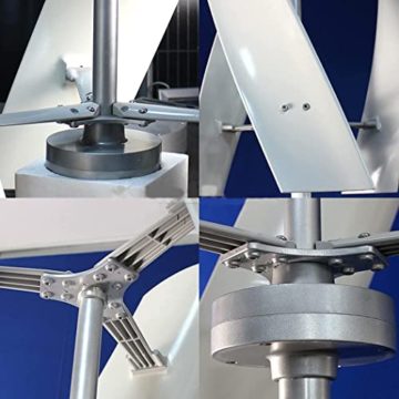 LiuSj JUnSt 8000W Windturbinengenerator, 220 V 12 V 24 V 48 V Tragbare vertikale Helix -Windkraft -Turbinengenerator -Kit mit Ladung Controller (weiß),48v - 5