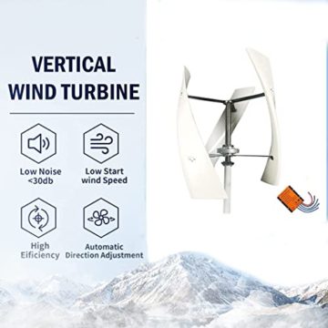 LiuSj JUnSt 8000W Windturbinengenerator, 220 V 12 V 24 V 48 V Tragbare vertikale Helix -Windkraft -Turbinengenerator -Kit mit Ladung Controller (weiß),48v - 7