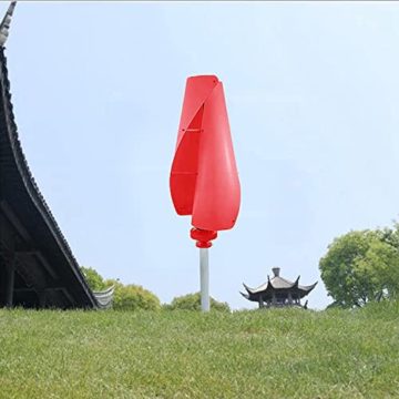 LiuSj JUnSt Windturbinengenerator, 220 V 2000W tragbarer vertikaler Helix Windkraft -Turbinengenerator -Kit mit Ladung Controller - Rot,220v - 7