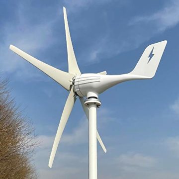 Rewindagic 600W horizontaler Windturbinen-Generator 12V 24V 48V Windkraftanlage hocheffizient für Zuhause 5 Flügel mit MPPT-Controller (12V mit kostenloser Steuerung) - 4
