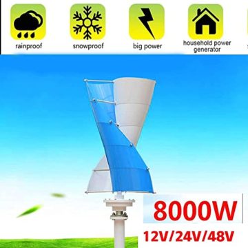 SISHUINIANHUA Windkraft-Turbinengenerator, 8000W Helix-Windturbine mit Magnetebene Achse 12V / 24V / 48V Kraft für Gartenboot Hybrid Straßenlaterne im Freien,24v - 3