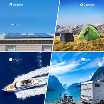 Solar-Wind-Set 600 W, 12 V, komplettes Set mit 2000 W Wechselrichter: 1 x 400 W Windturbinengenerator und 2 x 100 W Mono-Solarmodul, hohe Effizienz, PWM-Laderegler und Kabel und Halterung - 2