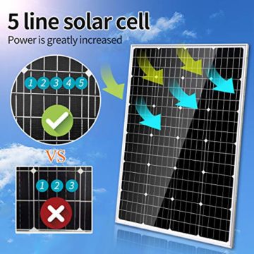 Solar-Wind-Set 600 W, 12 V, komplettes Set mit 2000 W Wechselrichter: 1 x 400 W Windturbinengenerator und 2 x 100 W Mono-Solarmodul, hohe Effizienz, PWM-Laderegler und Kabel und Halterung - 5