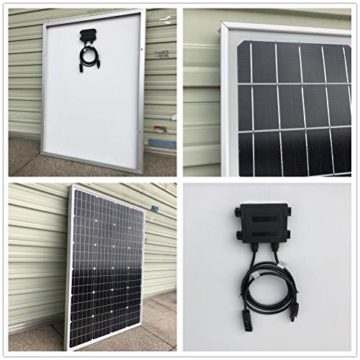 Solar-Wind-Set 600 W, 12 V, komplettes Set mit 2000 W Wechselrichter: 1 x 400 W Windturbinengenerator und 2 x 100 W Mono-Solarmodul, hohe Effizienz, PWM-Laderegler und Kabel und Halterung - 8