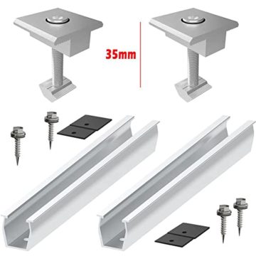 Solarmodul Halterung Kit, Solarpanel Zubehör für Dach Balkonkraftwerk, Befestigung Solarmodul Für Solar Panel, PV Anlage Set für Modulhöhe 30 mm - 2