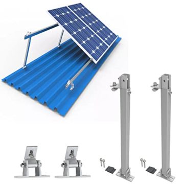 Solarpanel Halterung, Aufständerung Solarmodul 0-40° Individuell Verstellbar Flachdach Befestigung Montage,Befestigung Winkel für Solarmodul 100W - 400W, Aufsteller Solar 500W - 1