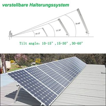 Solarpanel Halterung, Aufständerung Solarmodul 0-40° Individuell Verstellbar Flachdach Befestigung Montage,Befestigung Winkel für Solarmodul 100W - 400W, Aufsteller Solar 500W - 6