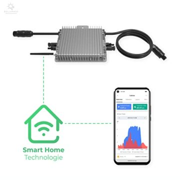 Solarway Balkonkraftwerk 600 Watt 800 Watt Modulleistung Wechselrichter mit APP/WIFI Plug&Play Solaranlage genehmigungsfrei, BKW800W600W, Schwarz - 7