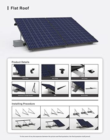 Solarway Halterung von Solarmodulen & Balkonkraftwerken | Aufständerung für Balkon, Flachdach & Garten / Boden - geeignet für Solarmodule mit einer Breite von 1096mm - 1134mm (Flachdach & Boden 2) - 3