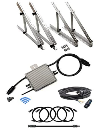 Trango komplett Set Plug & Play Balkonkraftwerk ST-0600W-BK3 inkl. 600-Watt Mikro-Wechselrichter, 2x 400Wp Solarpanel, 1x 3m Anschlusskabel, Betteri BC01 Female & Endkappe, Solaranlage VDE-AR-N 4105 - 4