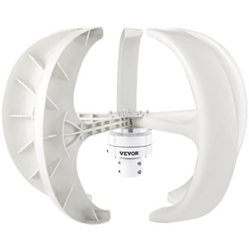 VEVOR Windgenerator 12V Laterne Windkraftanlage Generator 600 W, Eingebauter Controller Haushalt Laterne Vertikale Windgenerator Weiß Nylonfaser Windturbine Vertikale Windkraftanlage - 9