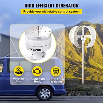 VEVOR Windgenerator 600 W 12 V Solargenerator Turbine Generator Laterne tragbar - 3