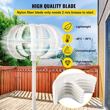 VEVOR Windgenerator 600 W 12 V Solargenerator Turbine Generator Laterne tragbar - 4